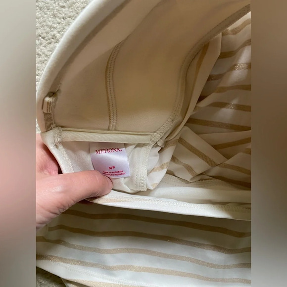 Cream and gold tube top bathing suit swim top - Picture 6 of 6